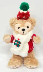 東京ディズニーシー ぬいぐるみバッジ Seven Lights of Christmas ダッフィー(赤コート/白マフラー)