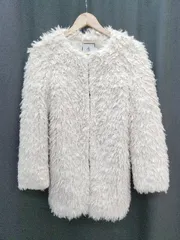 ◇ ROPE PICNIC ロペピクニック ノーカラー かわいい もこもこ 長袖 ジャケット サイズ38 ライトベージュ系 レディース P  【1403110013097】