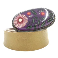 アナスイ ANNA SUI レザーベルト 花柄バックル ゴールドカラー 茶 ブラウン /GVのサムネイル