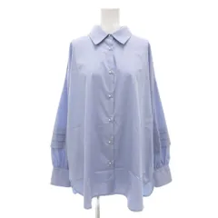 テチチ Te chichi 美品 シャツ ブラウス 長袖 F 水色 ライトブルー ティアードスリーブ ビジューボタン /AE