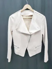 ◇ RESEXY リゼクシー ベロア調 ライダース風 長袖 ジャケット サイズF ピンクベージュ レディース P  【1403180013539】