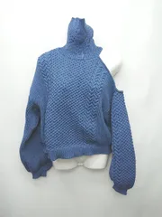 ◇ MURUA ムルーア タートルネック 無地 長袖 ニット セーター サイズF ブルー レディース P  【1403180004599】