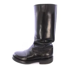 アンドゥムルメステール ANN DEMEULEMEESTER ロングブーツ ラウンドトゥ チャンキーヒール ローヒール レザー 35 黒 ブラック /BBのサムネイル