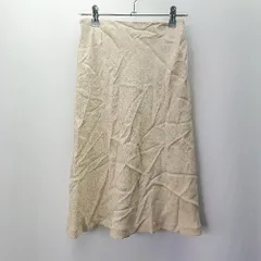 ◇ KUMIKYOKU クミキョク シンプル サイドジッパー付き ひざ丈 フレア スカート サイズ１ クリーム レディース E  【1404020003796】