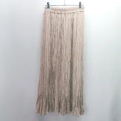 ◇ Discoat ディスコート ウエストゴム 裏地あり ロング丈 フレア スカート サイズF ピンクベージュ レディース E  【1404020017458】