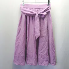 ◇ ◎ ●未使用● Apuweiser-riche バックファスナー 裏地あり ひざ丈 フレア スカート サイズ0 ラベンダー レディース E  【1404240016361】