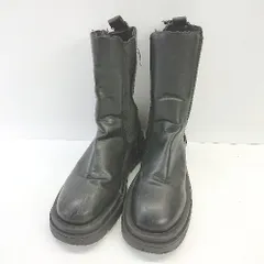 ■ moment+ モーメントプラス ジャンク品 シンプル ショ－ト丈 サイドゴアブーツ サイズ24.0 ブラック レディース E  【1404020018349】