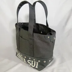 【希少】ANNA SUI 2way ミニ トートバッグ 黒 スタッズ ロゴ キャンバス ショルダーバッグ アナスイ