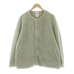 ダントン DANTON FLEECE COLLARLESS JACKET ノーカラーフリースジャケット ロゴ 42 ベージュ JD-8939 /KU