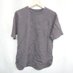 ◇ UNF/LO クルーネック 無地 シンプル カジュアル 半袖 Tシャツ カットソー サイズM チャコールグレー レディース E  【1407020039802】