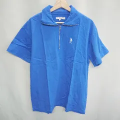 ◇ U.S. POLO ASSN. ジップアップ 半袖 Tシャツ サイズF ブルー メンズ E  【1407020038942】