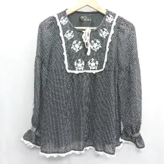 ◇ CECIL McBEE セシルマクビー ドット 長袖 ブラウス サイズM ブラック系 レディース E  【1408060004935】