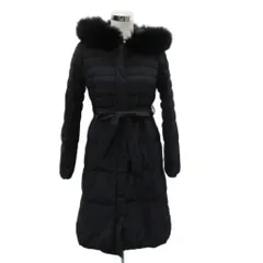 トランテアン ソン ドゥ モード 31 Sons de mode ダウンコート ロング丈 38 M 黒 ブラック フォックスファー フード付き 2WAY ウエストリボン /SM57 ■GY59