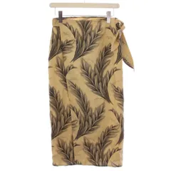 ラルフローレン RALPH LAUREN ラップスカート タイトスカート ロング 総柄 リネン 11 ベージュ /BM