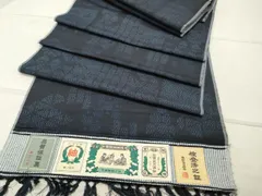 平和屋着物▼菊雅結城紬　反物　着尺　幾何学花文　逸品　未使用　DABA2535zy