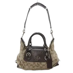 コーチ COACH ハンドバッグ 2WAY シグネチャー 茶 ブラウン /AE
