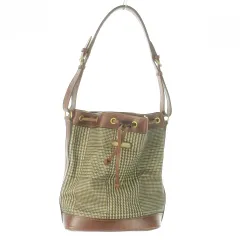 ポロ ラルフローレン POLO RALPH LAUREN ショルダーバッグ ワンショルダー 肩掛け PVC レザー 革 千鳥柄 チェック ロゴプレート 茶 ブラウン /AO22 ■GY18