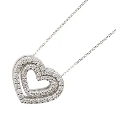 ハートモチーフ K18WG ホワイトゴールド レディース【1-0241897】