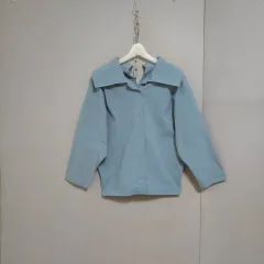 ラインかわいいブルー ブラウス F n3300