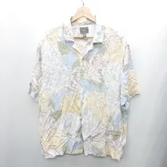 ◇ H&M エイチアンドエム 総柄 半袖 シャツ サイズL ブルー系 メンズ E  【1408060011759】