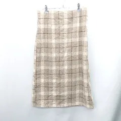 ◇ ◎●未使用● ABITOKYO アビトーキョー チェック柄 膝下丈 タイト スカート サイズL ブラウン系 レディース E  【1408060012886】