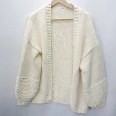 ◇ LEPSIM レプシィム 長袖 ニットカーディガン サイズF アイボリー レディース E  【1408060012961】