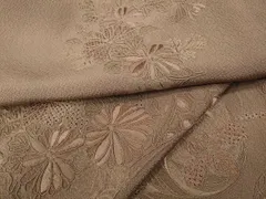 平和屋着物▼中国三大刺繍　スワトウ刺繍　総刺繍　訪問着　流水草花丸文　赤白橡色　ますいわ屋扱い　正絹　逸品　CABB6029ut