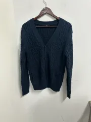 アラブヴィンテージ ジャックアンドジョーンズ ケーブル編み ニット カーディガン ネイビー L