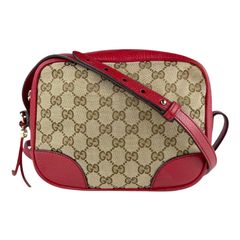 GUCCI GGキャンバス ショルダーバッグ レッド Bree 型番449413 | Mercari