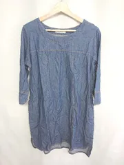 ◇ Sevendays Sunday セブンデイズサンデイ 長袖 ミニ丈 ワンピース サイズL インディゴブルー系 レディース E  【1408060016747】