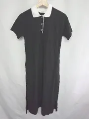 ◇ Sonny Label URBAN RESEARCH スリット入り 半袖 ロング丈 ワンピース サイズF ブラック ホワイト レディース E  【1408060019793】