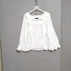 JJ JIGOTT ジェイジェイジゴット スクエアネック ブラウス F n9205