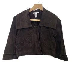 ダイアンフォンファステンバーグ DIANE von FURSTENBERG ジャケット レザー 短丈 クロップド 長袖 4 M ダークブラウン 84177 ■YHS3のサムネイル