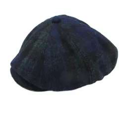 ハリスツイード Harris Tweed ハンチング キャスケット 帽子 チェック柄 ウール 紺 ネイビー 緑 グリーンのサムネイル