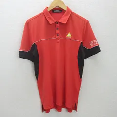 t■ルコックゴルフ/Lecoq sportif GOLF ストレッチ 半袖ポロシャツ/ウェア■赤【 L 】MENS/51【中古】