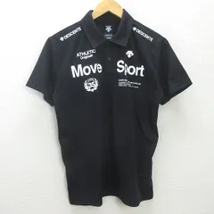 t■デサント/DESCENTE Move Sport Tポロ 半袖ポロシャツ■紺【 JAPーO 】MENS/52【中古】