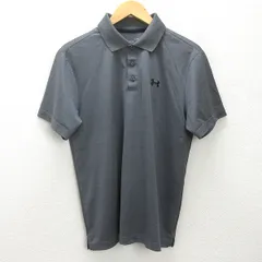 G■アンダーアーマー/UNDER ARMOUR ドライポロシャツ/スポーツウェア【L】灰/men's/44【中古】■