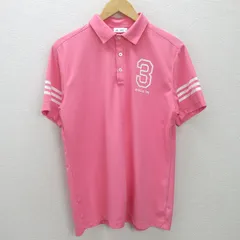 t■アディダス ゴルフ/ADIDAS GOLF 半袖ポロシャツ/ウェア■ピンク【 XL 】MENS/45【中古】