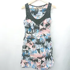 ◇ numph　ニンフ 柄物 ノースリーブ Ｔシャツ サイズM ブラック系 レディース E  【1408060020577】