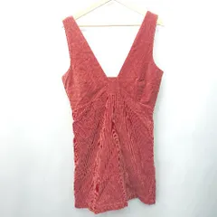 ◇ OLIVE BONAS オリーブボナス ノースリーブ 膝上 ワンピース サイズＭ レッド系 レディース E  【1408060020478】