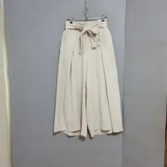 ベージュ ワイルド リネン ズボン F 未使用商品 n8503