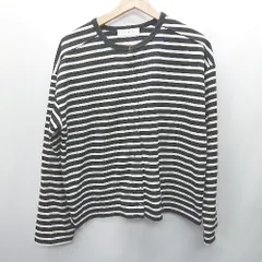 ◇ BONLECILL　ボンルシール ボーダー柄 長袖 Tシャツ サイズM ブラック系 レディース E  【1408060022182】