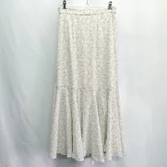 ◇ earth music&ecology 花柄 ロング丈 マーメイド スカート サイズF アイボリー ベージュ レディース E  【1408060029099】