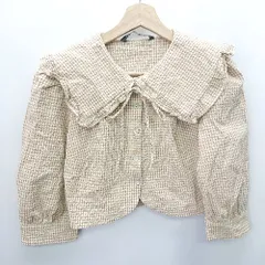 ◇ ZARA ザラ チェック柄 七分袖 ジャケット サイズEUR S USA S MEX 26 ベージュ系 レディース E  【1408060032471】