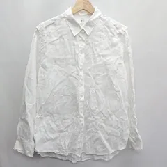 ◇ UNIQLO ユニクロ 長袖 シャツ サイズL ホワイト レディース E  【1408060033164】