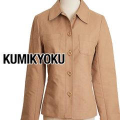 【美品】組曲 クミキョク シャツジャケット ベージュ サイズ1 S〜M オンワード樫山 春 羽織り レディース 通勤 オフィスカジュアル きれいめ