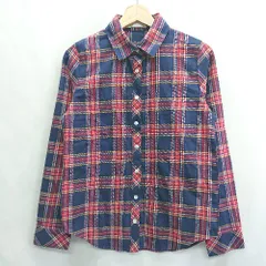 ◇ CECIL MCBEE セシル・マクビー チェック柄 長袖 シャツ サイズM レッド ブルー レディース E  【1408060044276】