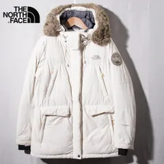 ノースフェイス THE NORTH FACE ヴォストークパーカー ダウン M 相当 表記 85 VOSTOK PARKA クリーム ロゴ刺繍 ストリート Y2K 古着 Y086