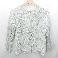 ◇ ROPE PICNIC ロペピクニック レース 長袖 ブラウス サイズ40 ライトブルー レディース E  【1408060046539】