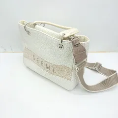 ◇ seemi.NICE CLAUP 2way 花柄 ハンド ショルダーバッグ ホワイト ブラウン レディース E  【1408060046423】
